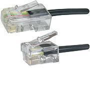 MicroConnect RJ11-RJ45 samec/samec, čierny, 2,0 m