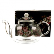 DUO BLACK 1L sklenená kanvička na čaj s vylúhovačom