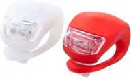 LED svetlá na bicykel silikónové červené a biele š LED svetlá na bicykel silikónové červené a biele š