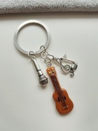 KEYRING HUDBA GITARA MIKROFÓN NOTE TREBE KEY KEYRING HUDBA GITARA MIKROFÓN NOTE TREBE KEY