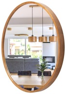 LEJA okrúhle kúpeľňové zrkadlo fi700 RUSTIKAL v drevenom ráme STYLISH