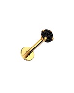 PIERCING Náušnica Gold Labret s čiernym kryštálom Lobe Helix 1,2/6/2,5 PIERCING Náušnica Gold Labret s čiernym kryštálom Lobe Helix 1,2/6/2,5