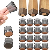 16x Čierne poťahy nôh stoličiek s plsťou 32-50mm - L 16x Čierne poťahy nôh stoličiek s plsťou 32-50mm - L