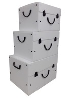 Biele a čierne úložné boxy Set B