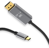 USB-C KÁBEL PRE DISPLAYPORT 1.4 DP 8K 30Hz 4K 2m USB-C KÁBEL PRE DISPLAYPORT 1.4 DP 8K 30Hz 4K 2m