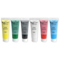 Veľká sada akrylových farieb 6ks 120 ml akrylových farieb v trubiciach biela farba Veľká sada akrylových farieb 6ks 120 ml akrylových farieb v trubiciach biela farba