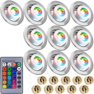 10x KÚPEĽŇOVÁ KÚPEĽŇOVÁ LAMPA - RGB LED ŽIAROVKA PRE ZÁSADNÉ STROPNÉ CHROM. 10x KÚPEĽŇOVÁ KÚPEĽŇOVÁ LAMPA - RGB LED ŽIAROVKA PRE ZÁSADNÉ STROPNÉ CHROM.