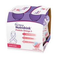 Nutridrink Proteín Omega 3, jahoda-malina, 4x125ml