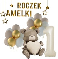 Sada BALÓN pre ročné dieťa, číslo 1 narodeniny + meno Sada BALÓN pre ročné dieťa, číslo 1 narodeniny + meno