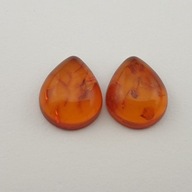 Baltský jantárový pár kabošonov ~12x10 mm č.143 Baltský jantárový pár kabošonov ~12x10 mm č.143