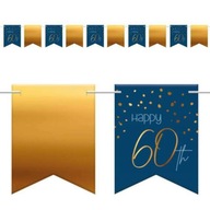 Veniec s nápisom HAPPY 60th blue GOLD Veniec s nápisom HAPPY 60th blue GOLD