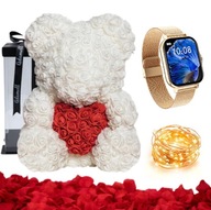 Medvedík z ruží, Valentín, PERFEKTNÝ DARČEK, 35 cm