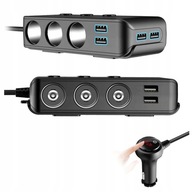 ZÁSUVOVÝ DISTRIBÚTOR CIGARETOVÝ ZAPAĽOVAČ 12/24V 4x USB QC S VOLTMETROVÝMI SPÍNAČMI ZÁSUVOVÝ DISTRIBÚTOR CIGARETOVÝ ZAPAĽOVAČ 12/24V 4x USB QC S VOLTMETROVÝMI SPÍNAČMI