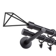 KOVOVÁ ZÁCLONA tyč BLACK DOUBLE 19mm 240cm VZORY