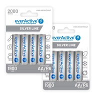 8 x R6/AA everActive 2000 mAh Ni-MH pripravené na použitie 1,2 V 1,2 V strieborná linka 8 x R6/AA everActive 2000 mAh Ni-MH pripravené na použitie 1,2 V 1,2 V strieborná linka