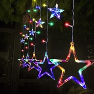 SALCAR 2x1 m RGB LED svetelný záves 12 hviezd SALCAR 2x1 m RGB LED svetelný záves 12 hviezd