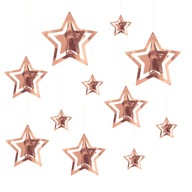 3D ružové zlato závesné vianočné hviezdy CE