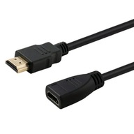 SAVIO HDMI F - HDMI M predlžovací kábel s uzávierkou, 1m