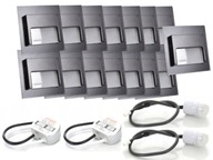 Sada LED halogénových schodiskových svietidiel 15x + detektory Sada LED halogénových schodiskových svietidiel 15x + detektory