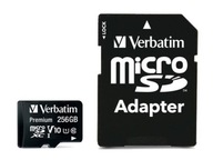 Pamäťová karta Verbatim 256 GB Class 10 UHS-1 Micro SDXC + SD adaptér