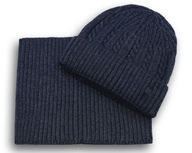 ZIMNÝ SET Čiapka a šál do mrazivých podmienok Dámske Pánske NAVY BLUE Pako Jeans