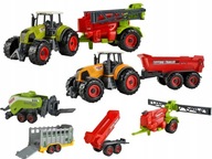 Sada 2 traktorov 4 poľnohospodárskych strojov Traktor Metal Sada 2 traktorov 4 poľnohospodárskych strojov Traktor Metal