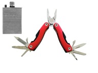 Multitool mini skladací vreckový nôž, červený Multitool mini skladací vreckový nôž, červený