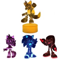RGB LED nočná lampa s diaľkovým ovládaním, Sonic 3D, 4 panely RGB LED nočná lampa s diaľkovým ovládaním, Sonic 3D, 4 panely