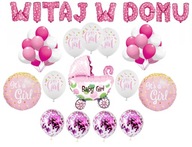 Baby Shower Welcome Home Ružové balóniky pre dievčatko Baby Shower Welcome Home Ružové balóniky pre dievčatko