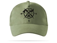 BUSHCRAFT OUTDOOR lesná baseballová čiapka khaki potlač WIND ROSE BUSHCRAFT OUTDOOR lesná baseballová čiapka khaki potlač WIND ROSE