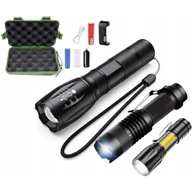 SADA 3 x VEĽMI VÝKONNÁ LED TAKTICKÁ VOJENSKÁ ZOOM BATERKA + Púzdro SADA 3 x VEĽMI VÝKONNÁ LED TAKTICKÁ VOJENSKÁ ZOOM BATERKA + Púzdro