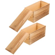 Wooden Pull Box Vintage Nedokončený 2 ks
