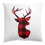 Vianočná obliečka na vankúš Velvet Joy Deer Plaid 45x45