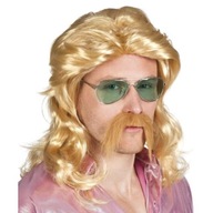 blond retro Parochňa 70'S BARRY s fúzmi VLASY blond retro Parochňa 70'S BARRY s fúzmi VLASY
