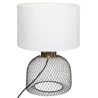 Drôtená STOLNÁ LAMPA s bielym tienidlom EMIE 27x38 Drôtená STOLNÁ LAMPA s bielym tienidlom EMIE 27x38
