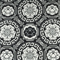 Jersey ity pletenéwear grécky mandala vzor čiernej farby Jersey ity pletenéwear grécky mandala vzor čiernej farby