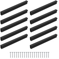 10 ks Nábytková úchytka matná čierna 128mm + skrutky 10 ks Nábytková úchytka matná čierna 128mm + skrutky