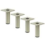 4x Noha fi 25, nábytková noha z brúsenej ocele, 13 cm 4x Noha fi 25, nábytková noha z brúsenej ocele, 13 cm