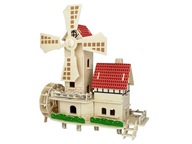 Veterný mlyn drevené puzzle 3D G-P259