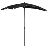 Záhradný dáždnik na tyči, 200x130 cm, čierny