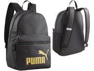 Školský batoh Puma, čierny, zlaté logo + plán hodiny