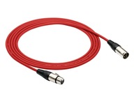 Ekonomický červený XLR-XLR mikrofónový kábel 0,5 m