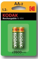 Kodak AA R6 dobíjacie batérie 2600mAh 1,2V 2 ks Kodak AA R6 dobíjacie batérie 2600mAh 1,2V 2 ks