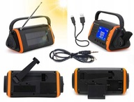DYNAMO CRANK RADIO 4000mAh LCD solárny núdzový kábel USB + AUX DYNAMO CRANK RADIO 4000mAh LCD solárny núdzový kábel USB + AUX
