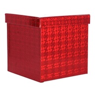 Štvorcová darčeková krabička - červená 26,5x26,5 cm