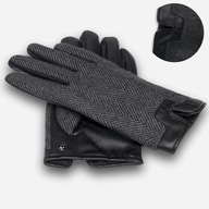 Zimné pánske rukavice eko koža TOUCH BLACK BLACK Zimné pánske rukavice eko koža TOUCH BLACK BLACK