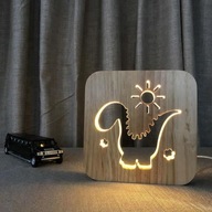 3D LED DREVENÁ NOČNÁ LAMPA DARČEK DINOSAUR 3D LED DREVENÁ NOČNÁ LAMPA DARČEK DINOSAUR