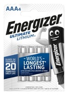 Energizer 4x lítiové tyčové batérie L92 Ultimate Lithium R03 AAA Energizer 4x lítiové tyčové batérie L92 Ultimate Lithium R03 AAA