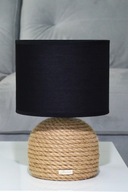 Stojanová lampa z juty, jutová šnúrka, škandinávske BOHO, 30 cm, čierne tienidlo Stojanová lampa z juty, jutová šnúrka, škandinávske BOHO, 30 cm, čierne tienidlo