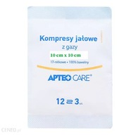 Sterilné obklady 10 cm x 10 cm APTEO CARE x 3 kusy v balení Sterilné obklady 10 cm x 10 cm APTEO CARE x 3 kusy v balení